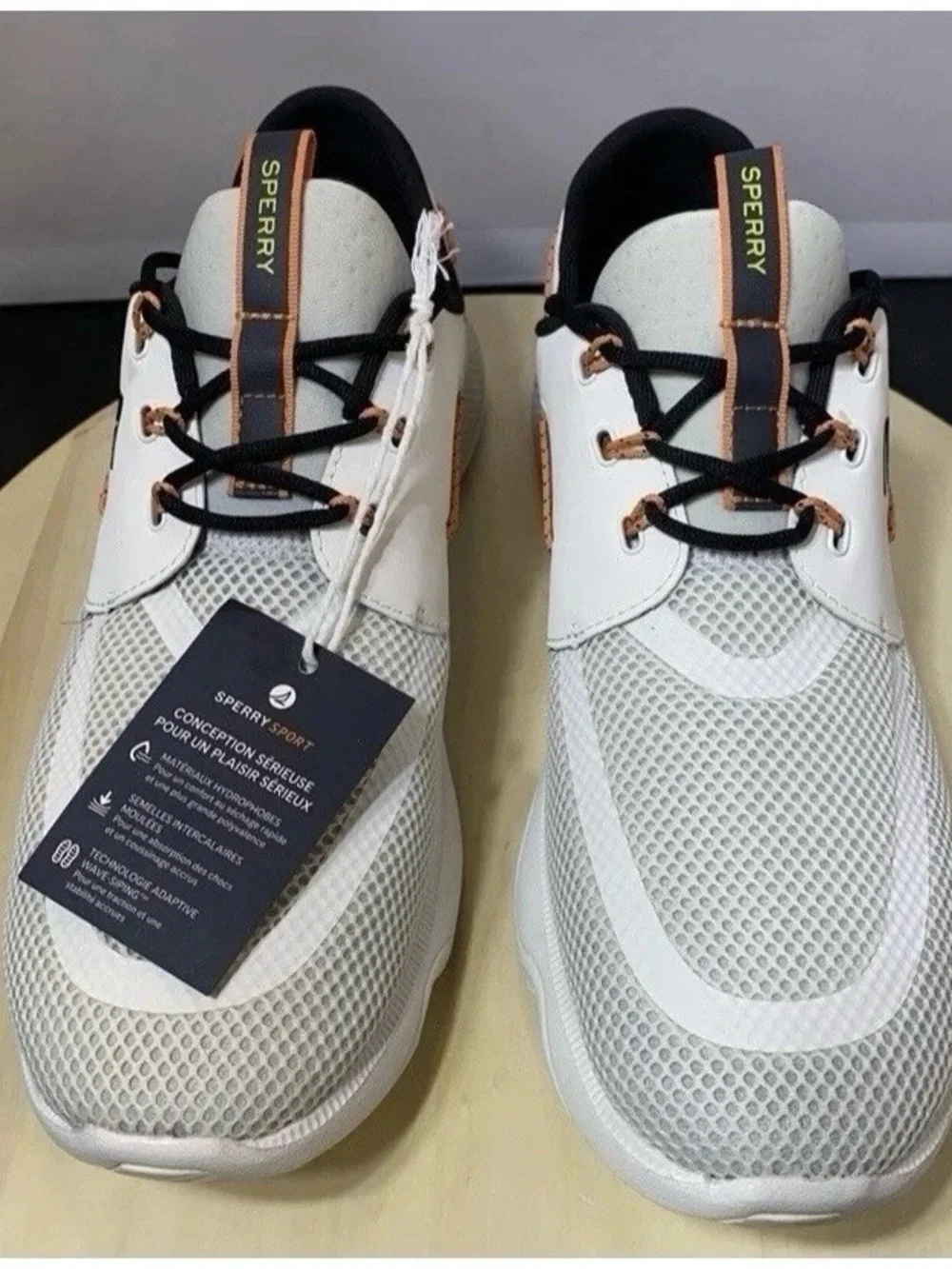 Sperry Sport Men’s 7 Seas 3-Eye Sneakers White Mesh Casual Shoes Size 13 US New